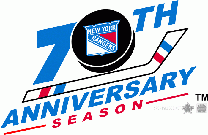 New York Rangers 1995 96 Anniversary Logo iron on paper